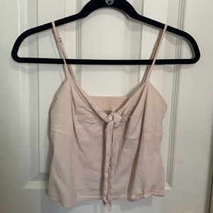 Brandy Melville baby pink tie crop top